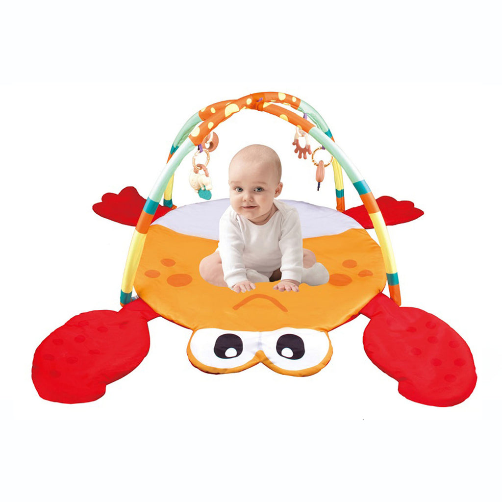 Crab Red and Orange Baby Play Mat with Hanging Teethers - Snug N Play
