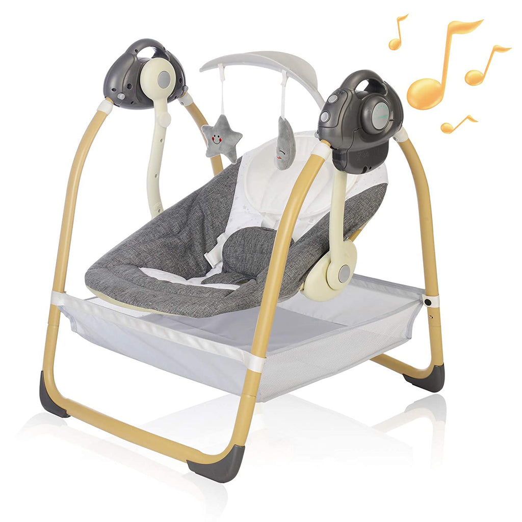 Baby Swings for Infants | Electric Portable Swing for Baby with 6 Motions | Compact Baby Swing with Music, Sounds, Timing - Snug N Play