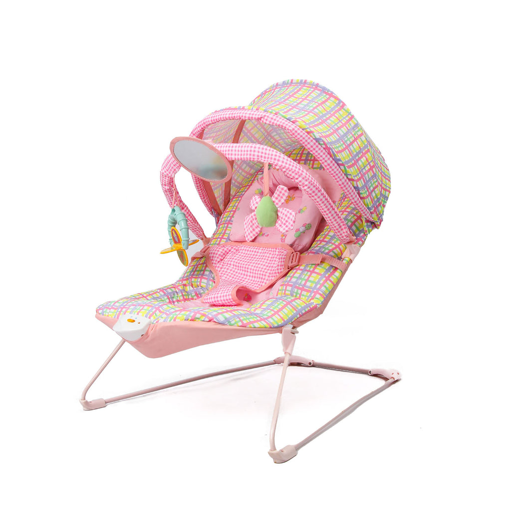 Vibrating Pink Baby Bouncer With Music - Snug N Play