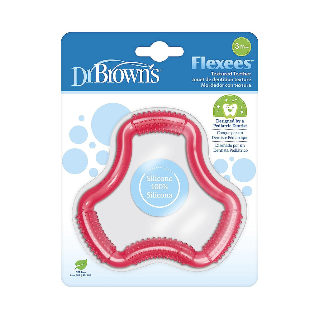 Dr. Brown's A-Shaped Pink Baby Teether "Flexees" - Snug N Play