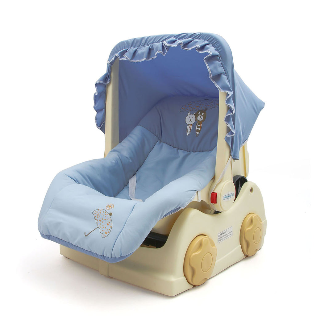 3 in 1 Blue and White Baby Carry Cot and Baby Car Seat