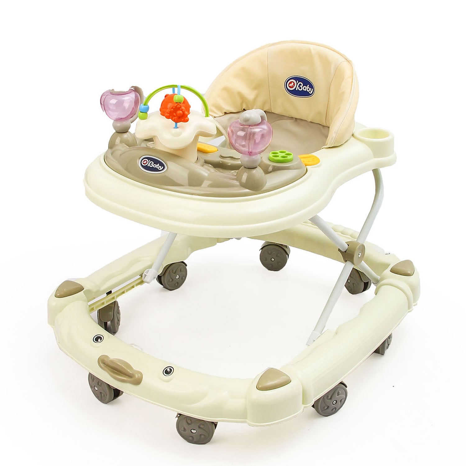 O Baby Baby Walker Toys Music 8 Wheels Beige Online in Pakistan Snug N Play