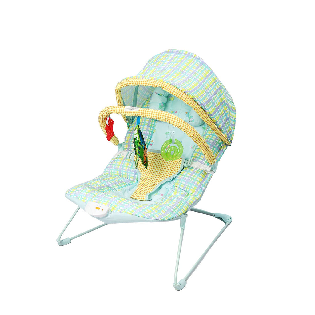 Vibrating Green Baby Bouncer With Music - Snug N Play