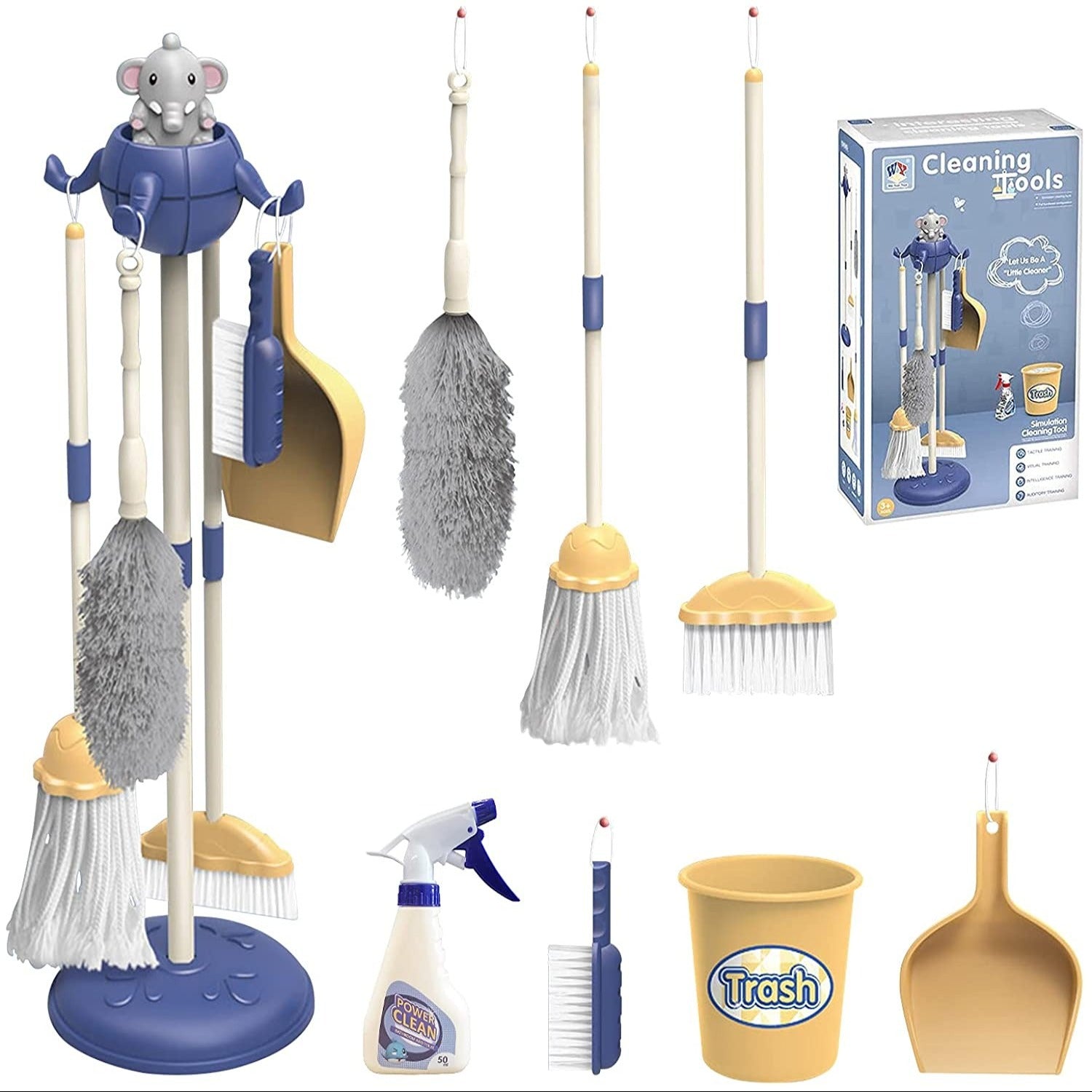 Kids Cleaning Set Pcs Pretend Play Housekeeping Toy Blue