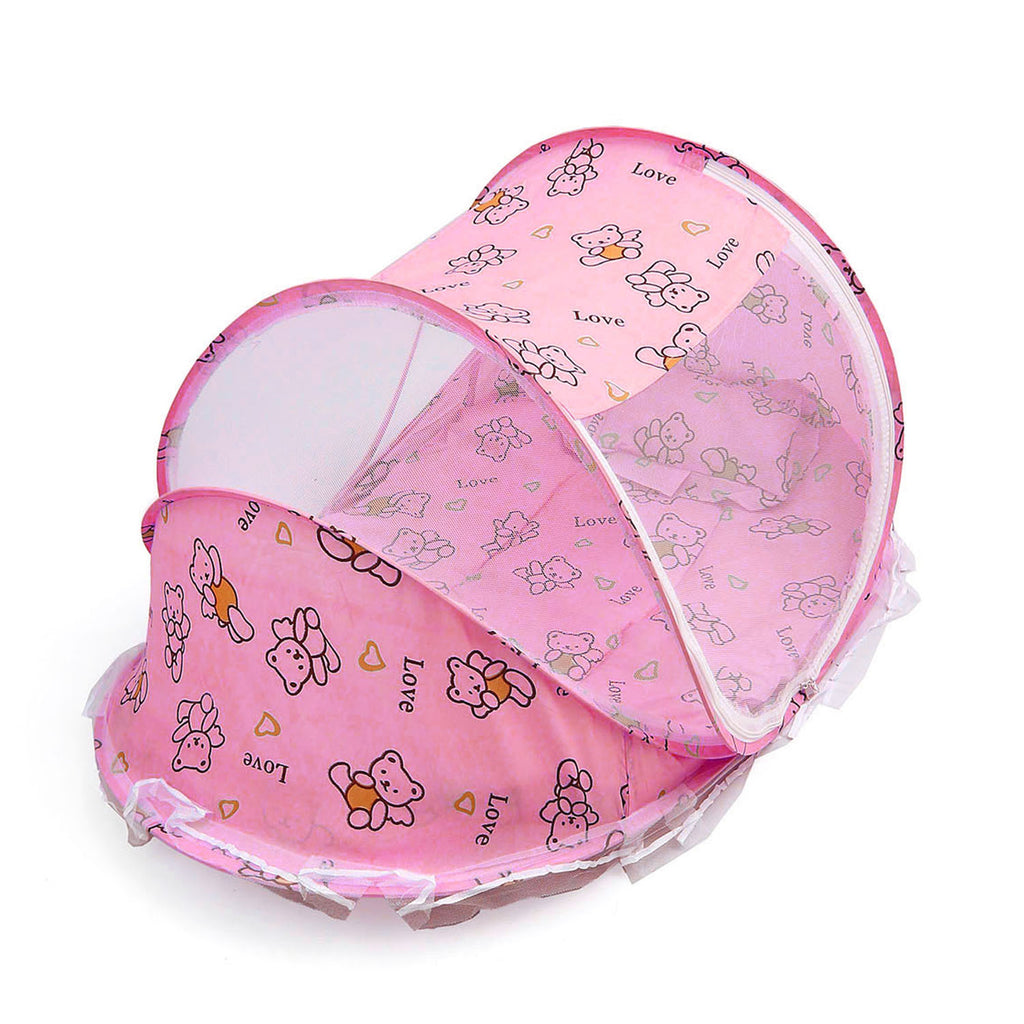 Portable Pink Baby Soft Bed with Mosquito Net and Music - Snug N Play