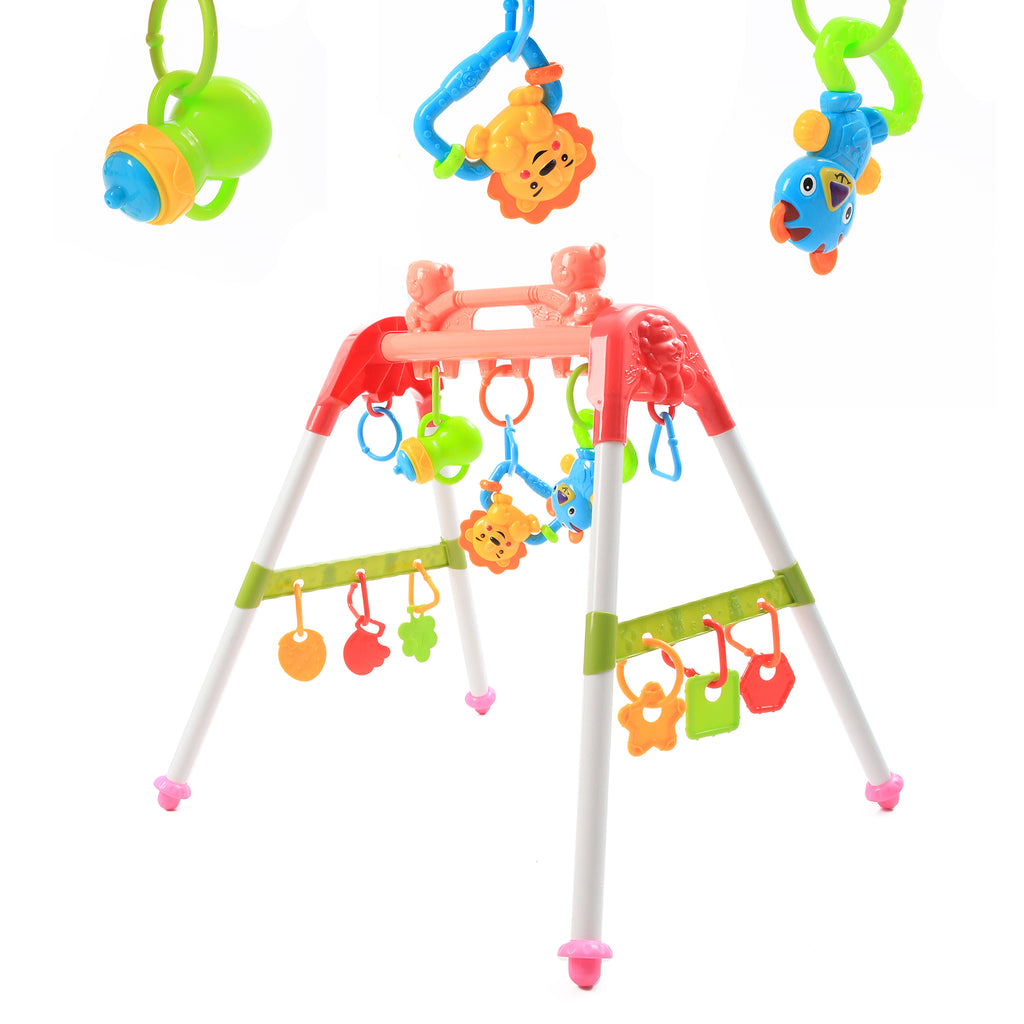 Jammin’ Play Gym | Fitness Rack with Hanging Toys | Pink - Snug N Play