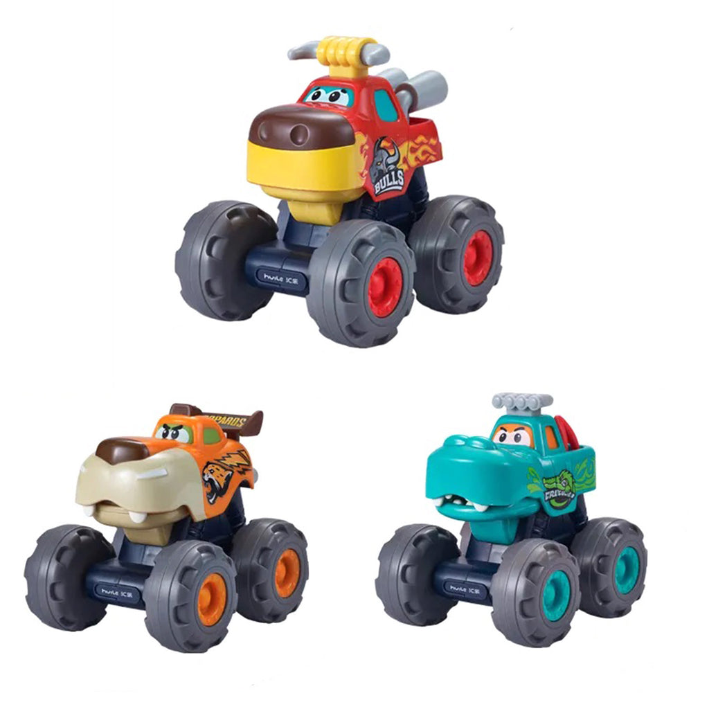 Hola Monster Truck Toys with Free Wheels - Pack of 3 - Snug N Play