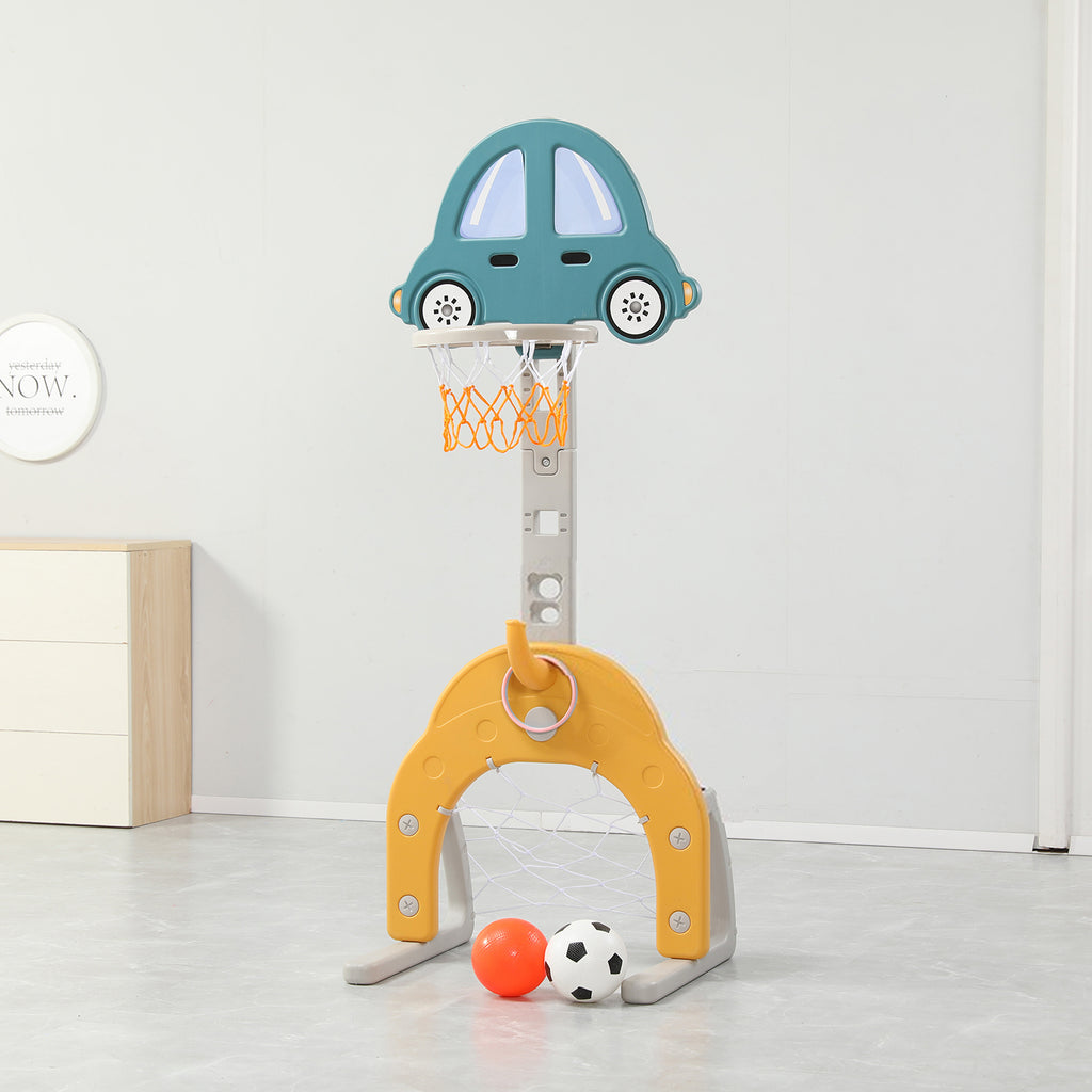 4 in 1 Kids Basketball Hoop & Football Toy | Ring Toss | Music - Snug N Play