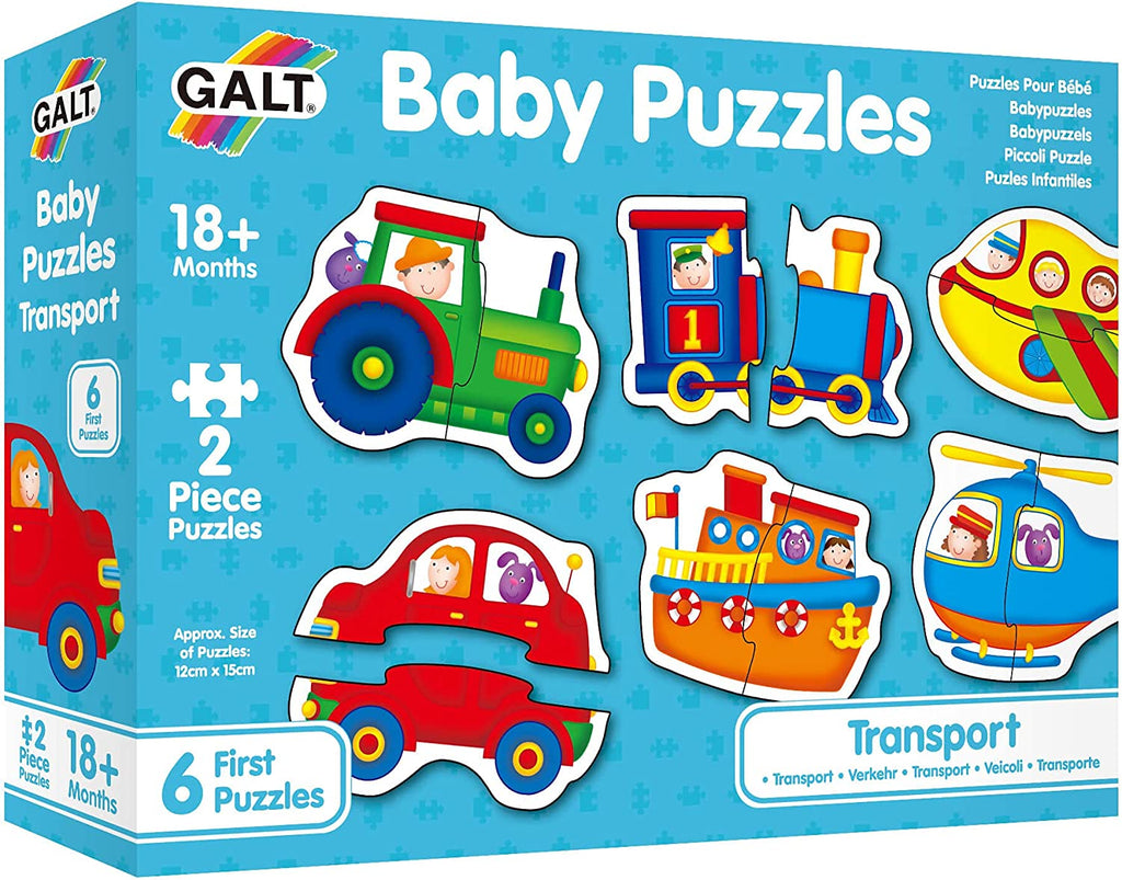 Galt Baby Puzzles Transport | 6 First Puzzles | 18M+ - Snug N Play