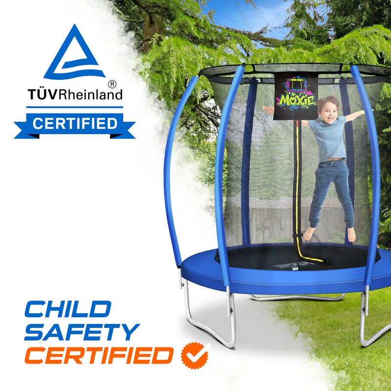 Outdoor Trampoline Set w Premium Top Ring Frame Safety Enclosure