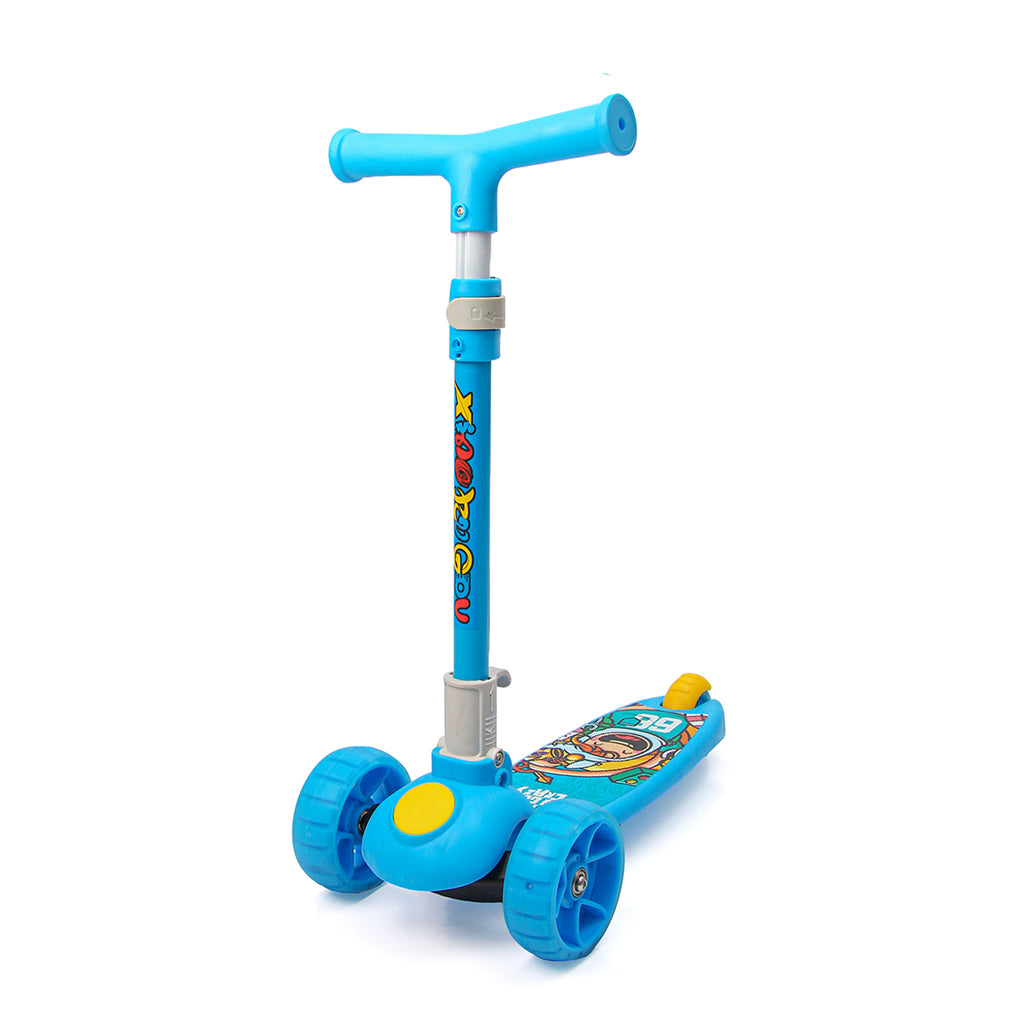 Kick Blue Scooter for Kids | Height Adjustable | Foldable | Aluminum | Open Wheels | Snug N Play