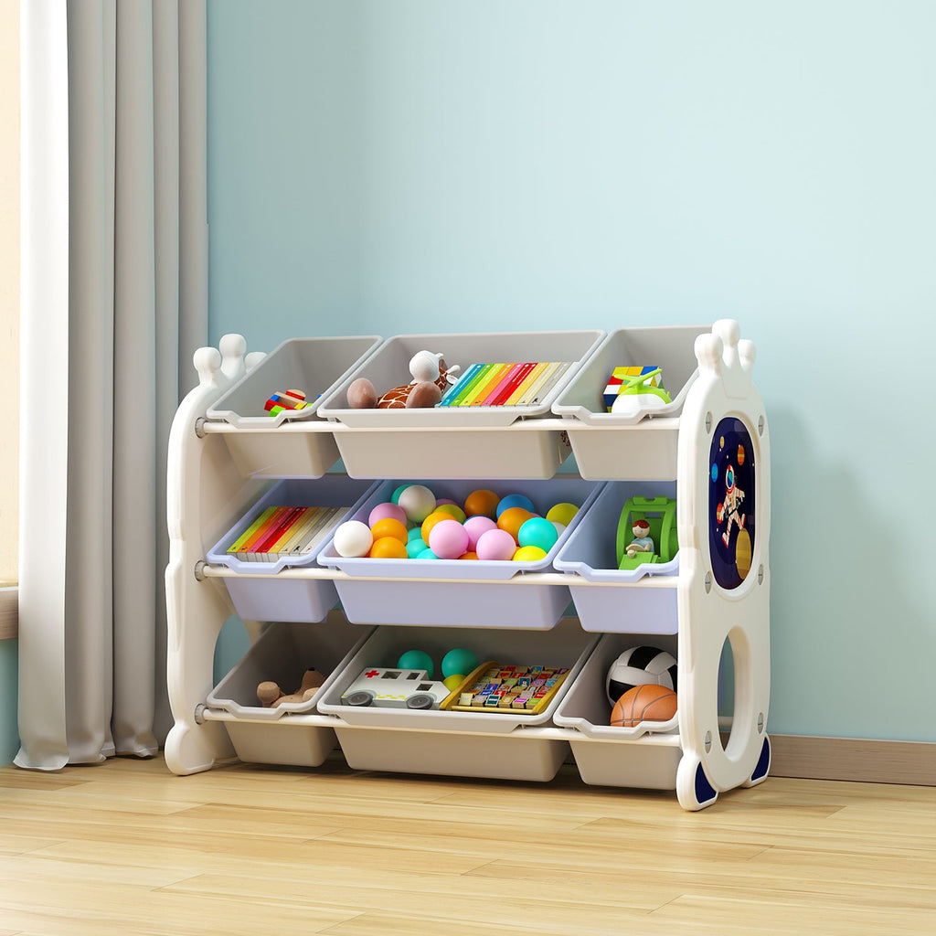 Astro Kids Toys Storage Shelf with 9 Bins - Snug N Play