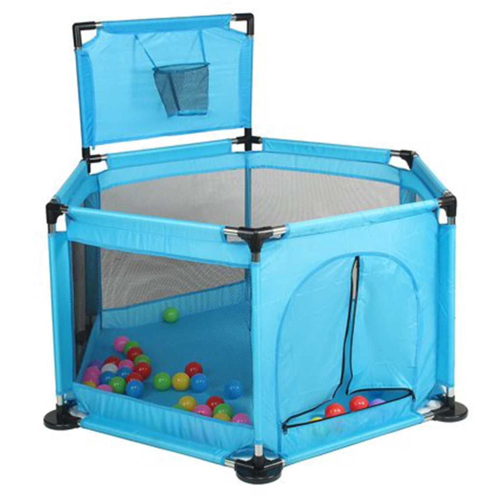Babyip Ball Pit | Blue Playpen with Ball Hoop - Snug N Play