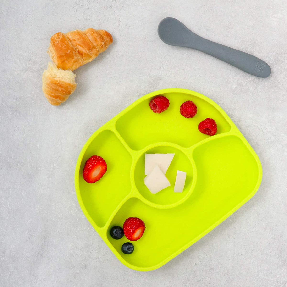 Upward Baby Suction Plates & Bowls for Baby -Toddler Essentials Silicone  Baby Plate & Bowl with 2 Baby Spoons Self Feeding 6 Months - Kids Plates  Baby