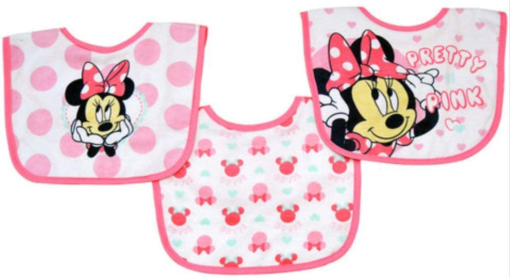 Disney Baby Bibs | Pack of 3, Cotton | Minnie Mouse - Snug N' Play