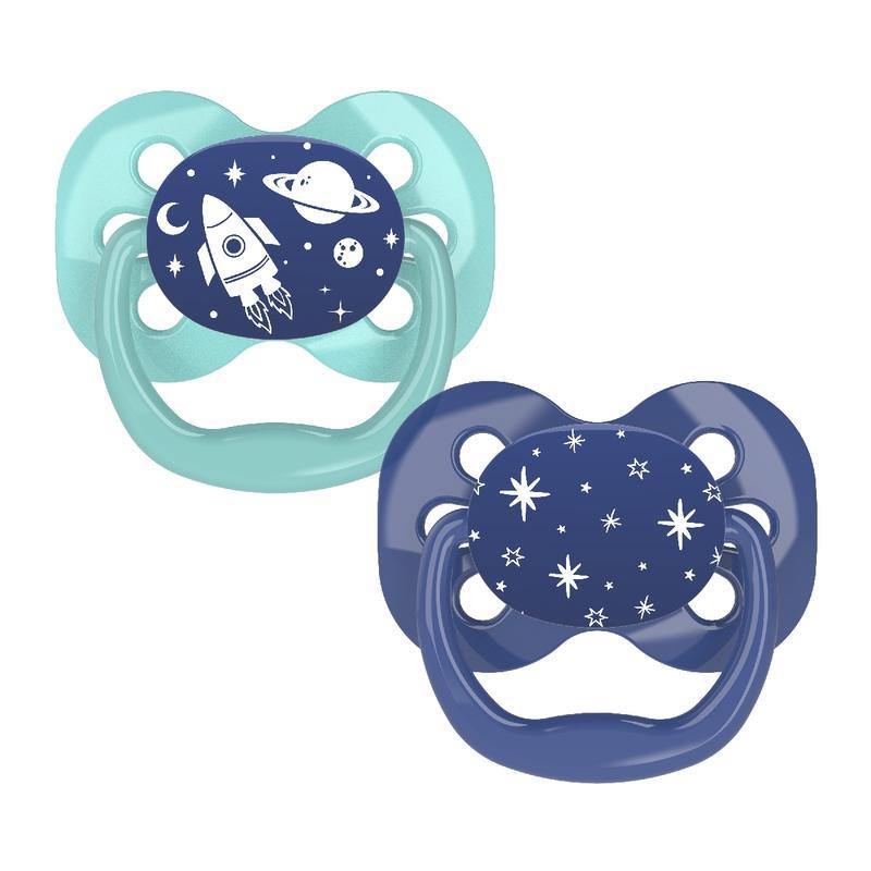 Dr. Brown's - Advantage Pacifier - Stage 1, Blue Space, 2-Pack - Snug N' Play