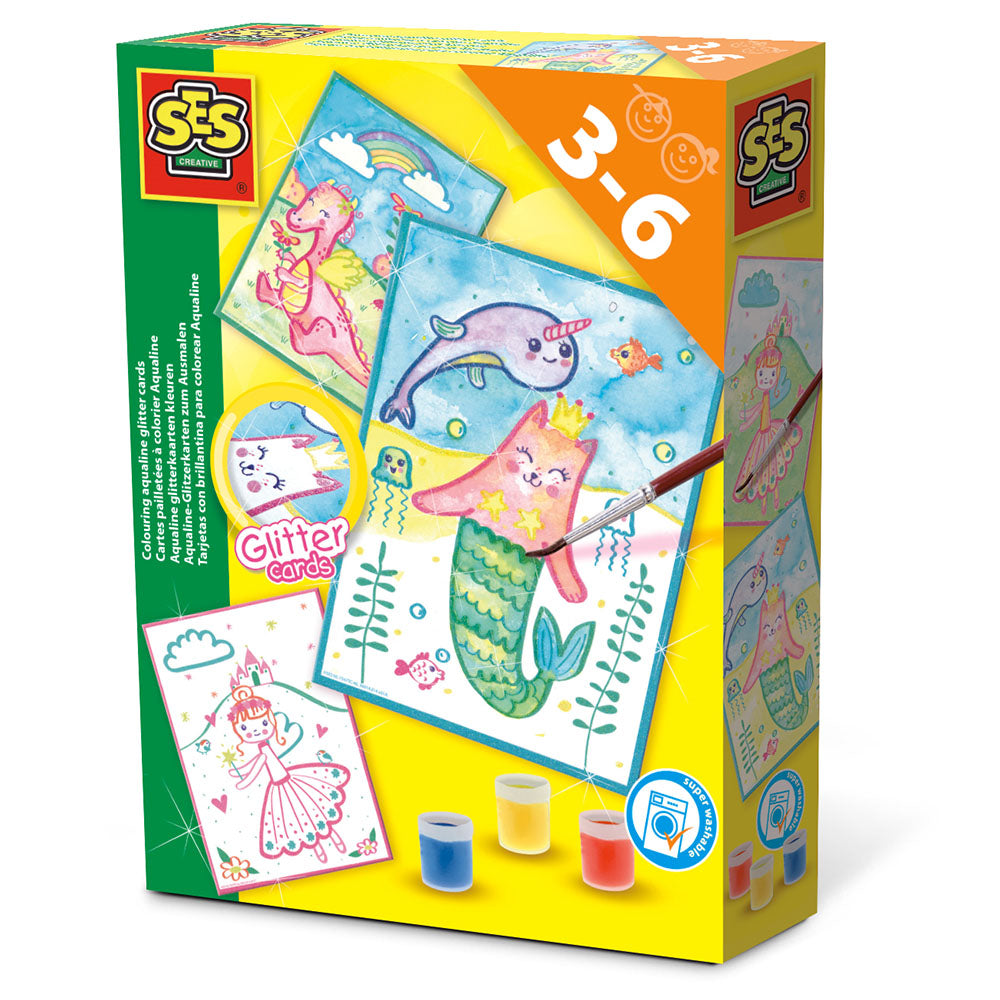 SES Creative Aqualine Glitter Cards - Product Dimensions