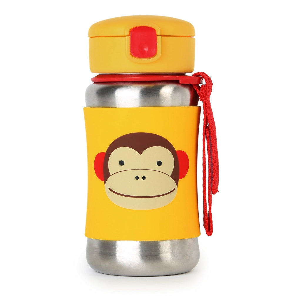 Skip Hop Monkey Zoo Stainless Steel Straw Bottle - Snug N Play