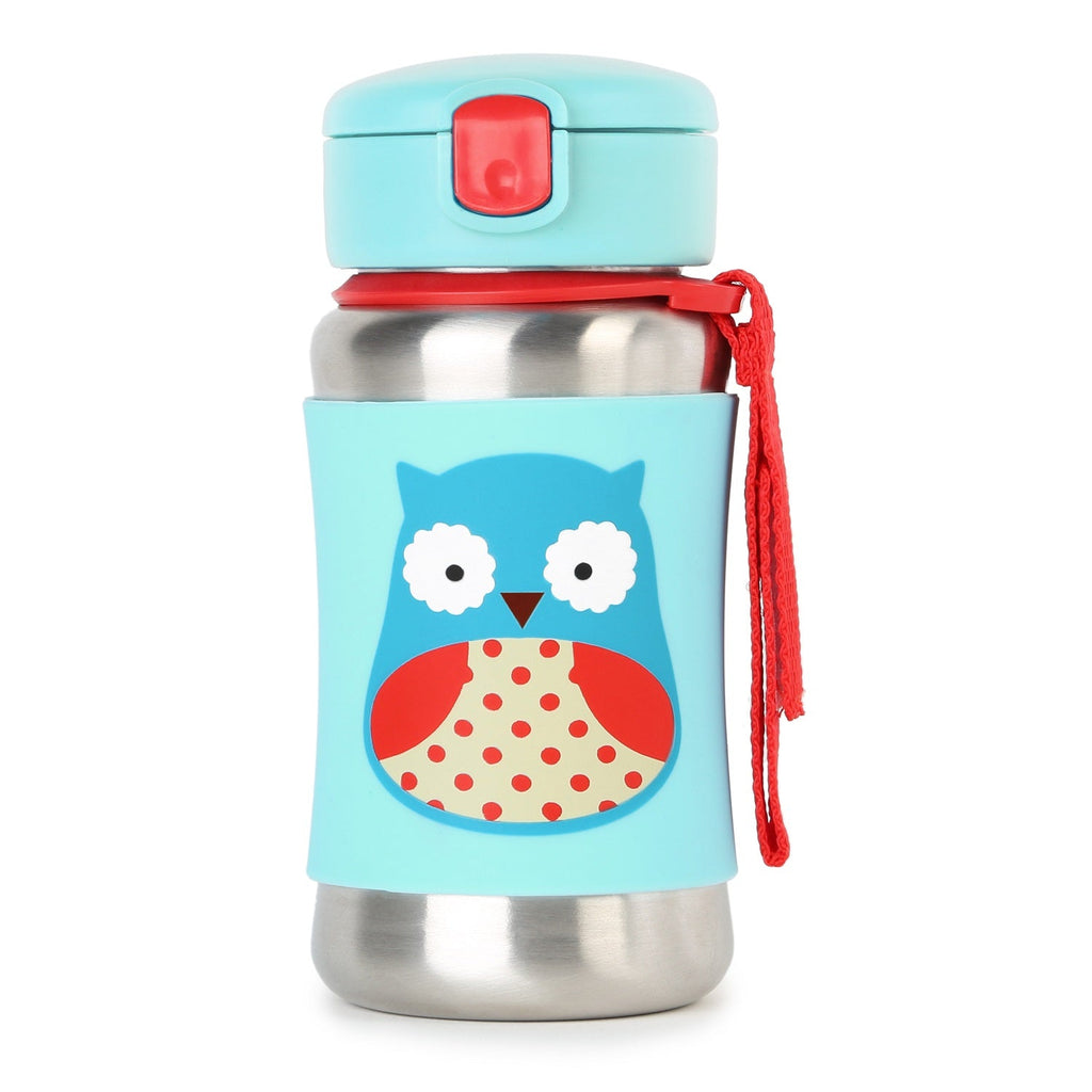 Skip Hop Owl Zoo Stainless Steel Straw Bottle - Snug N Play 