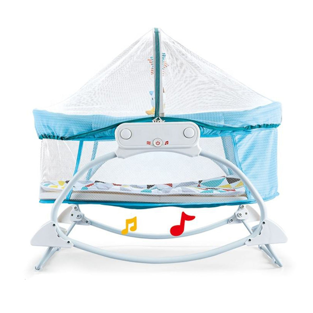 Bassinet with top vibration and music