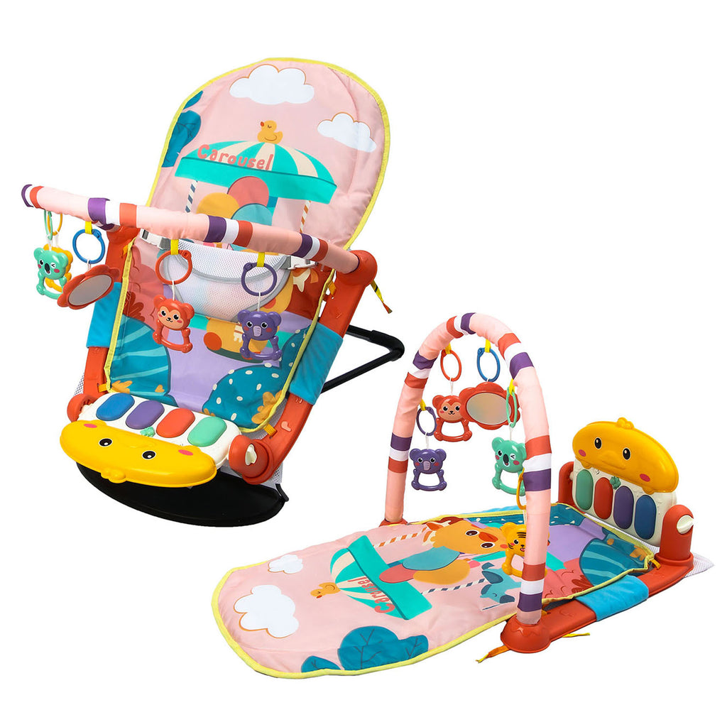 IBI-IRN 2-in-1 Baby Play Gym & Bouncer - Red