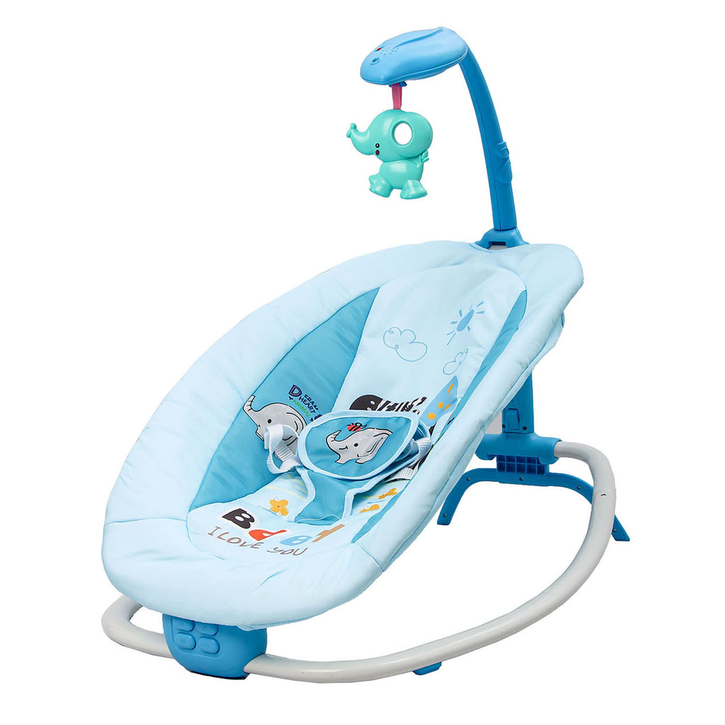 Portable Baby Rocker with Vibration - Blue