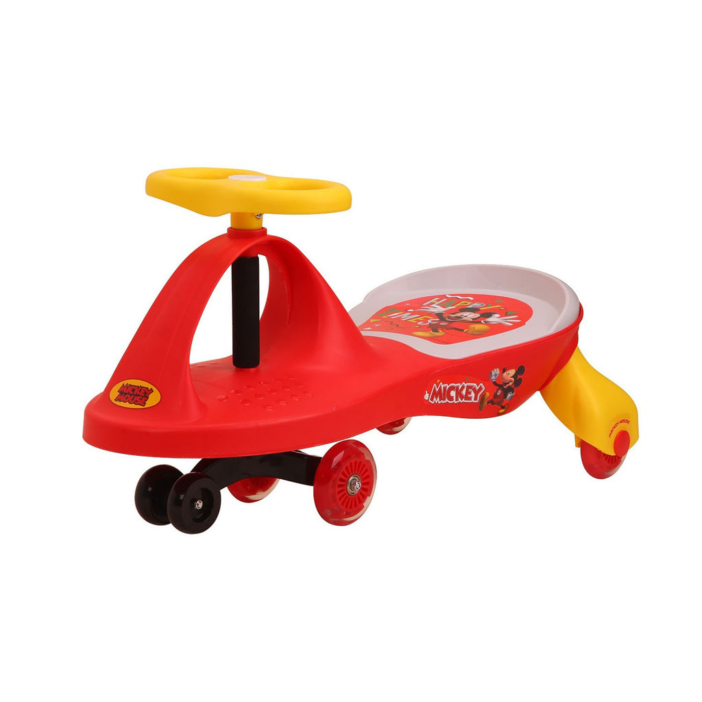Kids Swing Car | Toy Ride on Wiggle Car | Kids Pedal Cars | Red Mickey Mouse - Snug N Play
