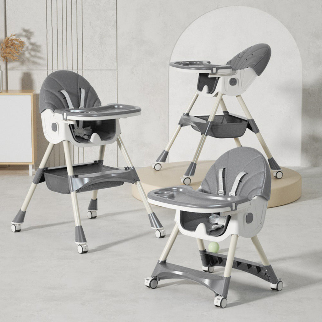3-in-1 Convertible Baby High Chair | Feeding Chair | Foldable | Wheels - Snug N Play
