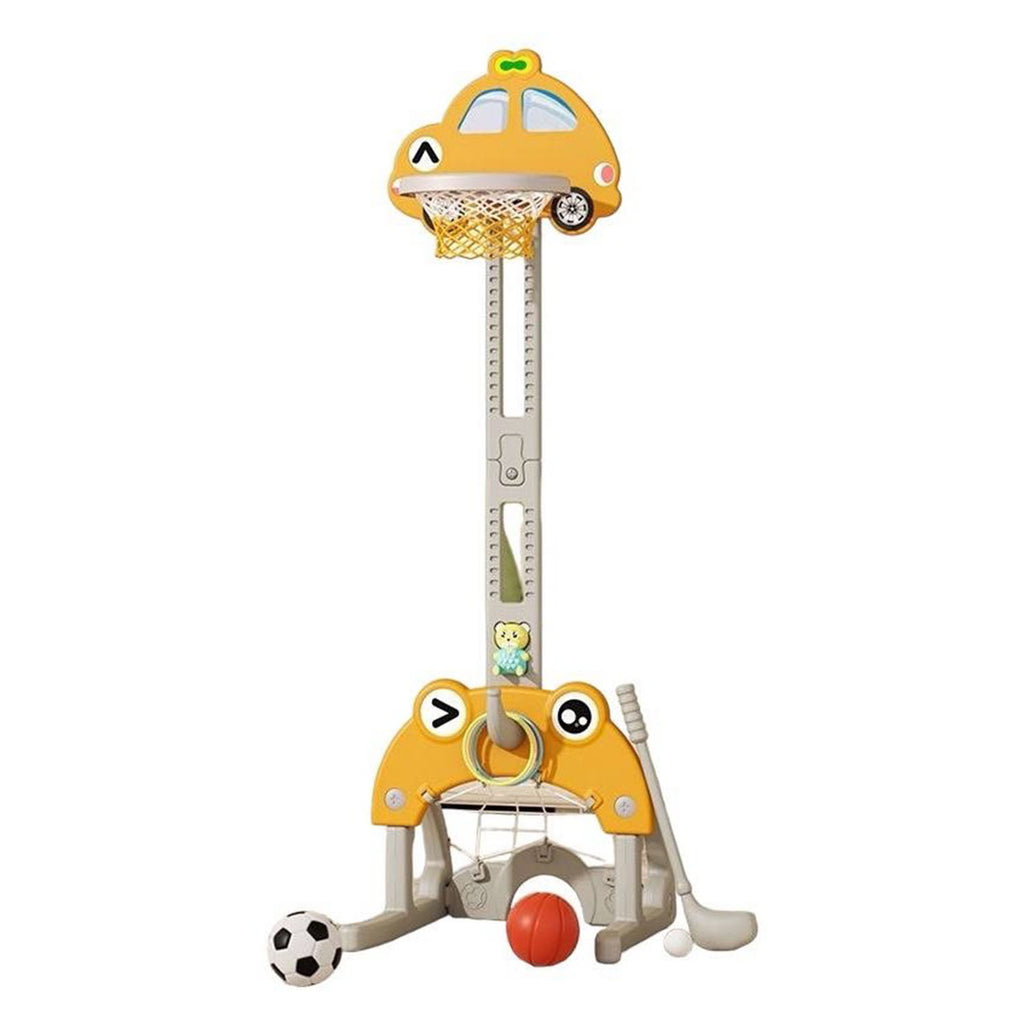 5-in-1 Kids Basketball Hoop | Football | Hockey | Ring Toss | Music - Snug N Play