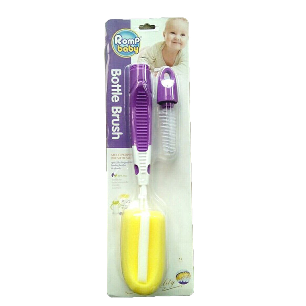 Romp Baby Sponge Bottle Brush With Multi-Purpose Brush Head