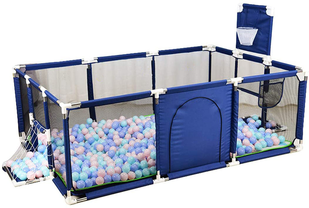 Babyip Extra Large Playpen | Play Yard for Babies | Football | Basketball | Blue