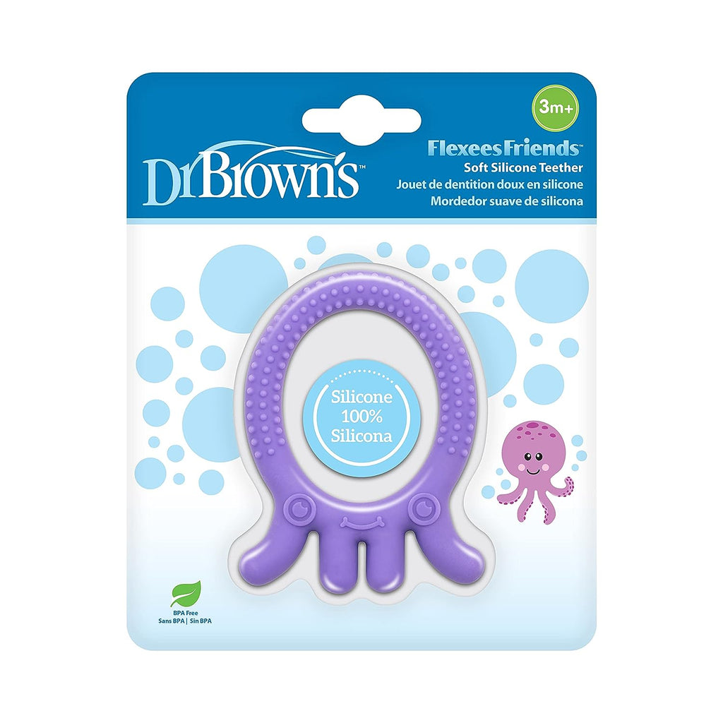 Dr. Brown's Flexees Friends Silicone Octopus Teether, Purple