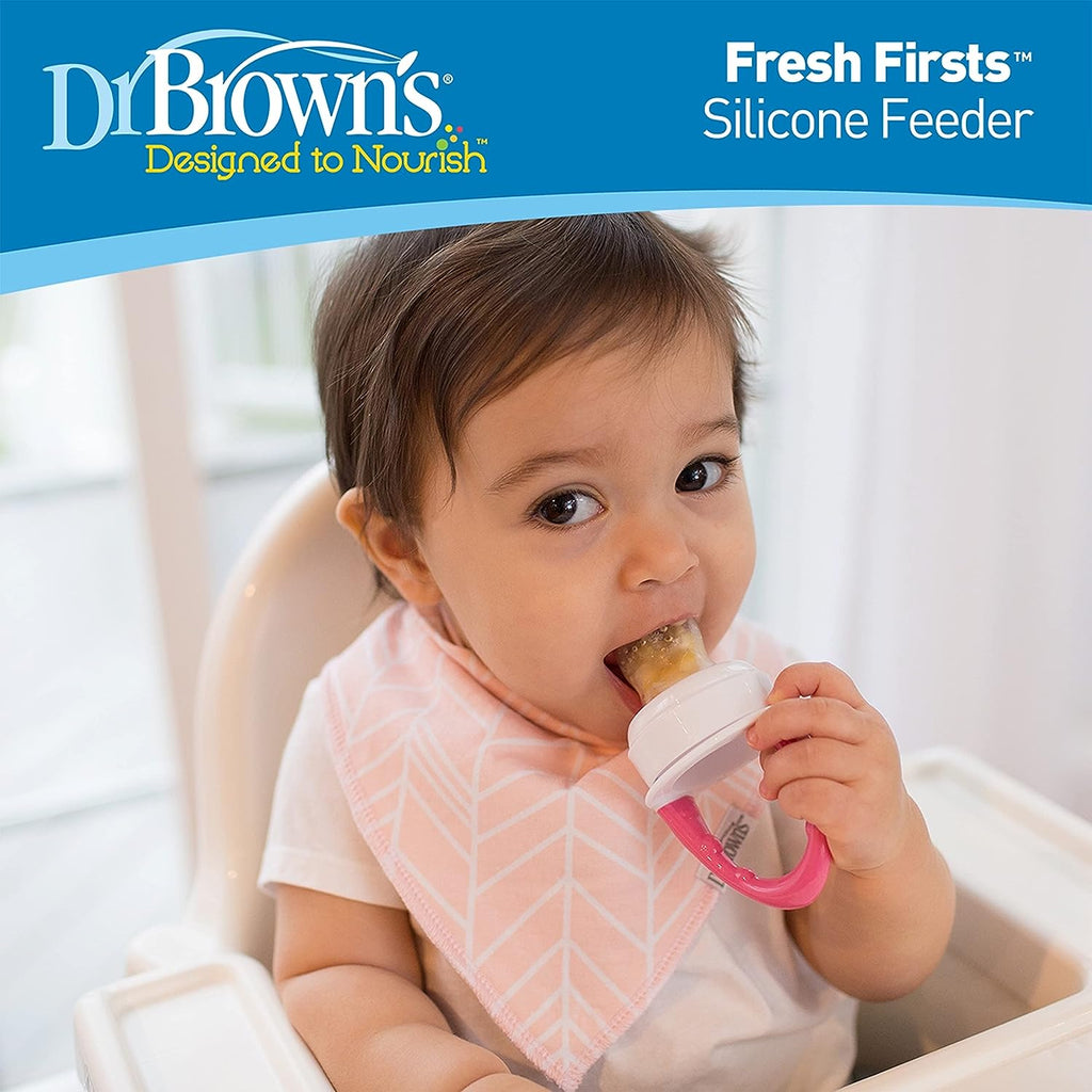 Dr. Brown’s Fresh Firsts Silicone Feeder | Fruit Pacifier | Pink