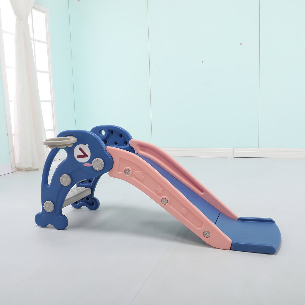 Dolphin Kids Slide with Basketball Hoop | 2 in 1 Baby Slide - Snug N Play