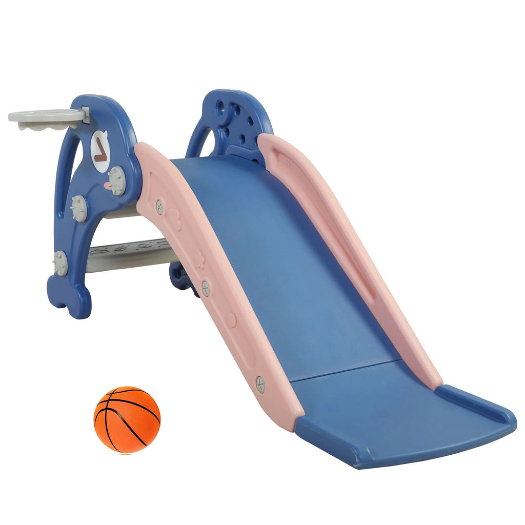 Dolphin Kids Slide with Basketball Hoop | 2 in 1 Baby Slide - Baby Swing and Slide Set