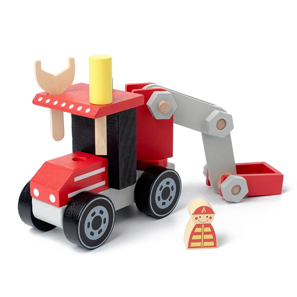 Build & Play Wooden Construction Truck Toy