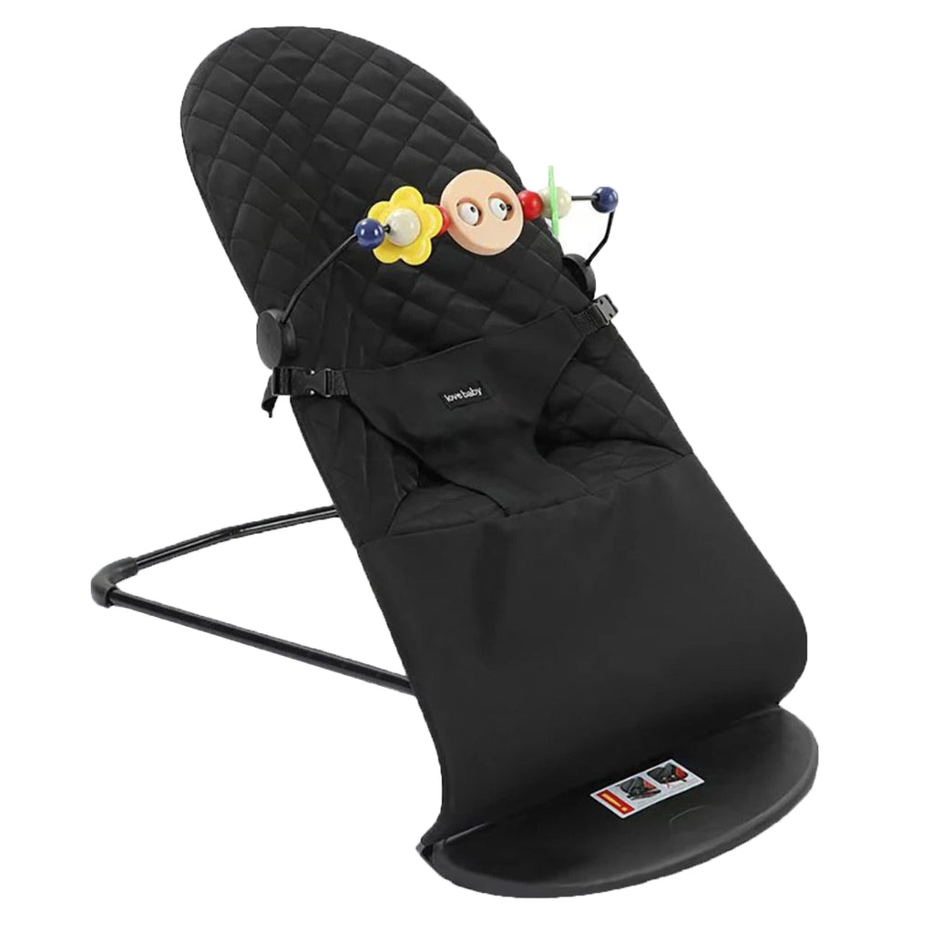 Foldable Baby Balance Bouncer | Newborn Rocking Chair With Toys | 0-2 Yr | Black