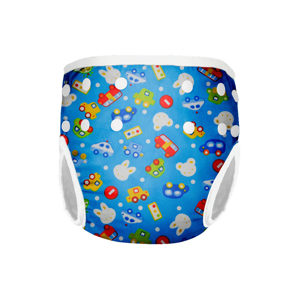 Reusable Swim Diaper | One Size Fits All | Blue Cars - Snug N Play