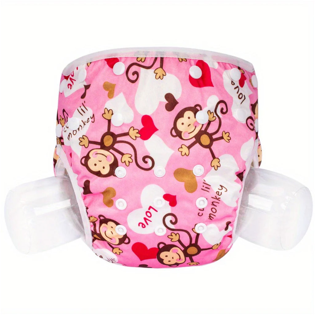 Reusable Swim Diaper | One Size Fits All | Pink Monkey - Snug N Play