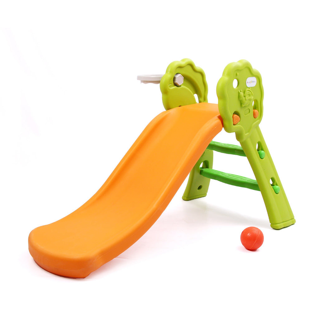 Flower Kids Slide with Basketball Hoop | 2 in 1 Baby Slide