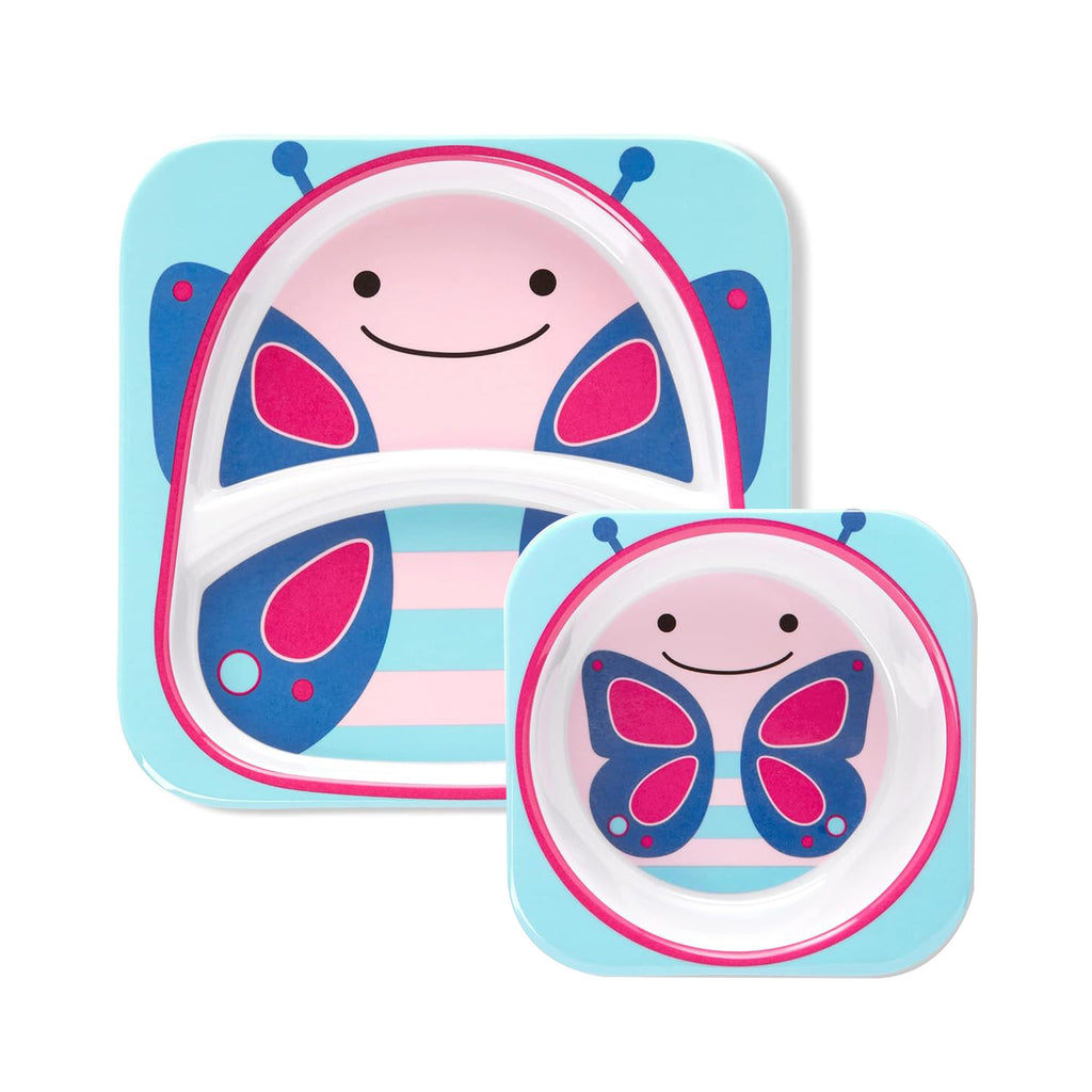 Skip Hop Zoo Plate & Bowl Set - Butterfly - Snug N Play
