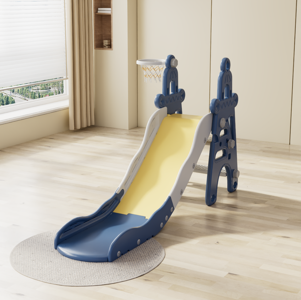 Sunrise Kids Slide with Basketball Hoop | 2 in 1 Baby Slide - Snug N Play