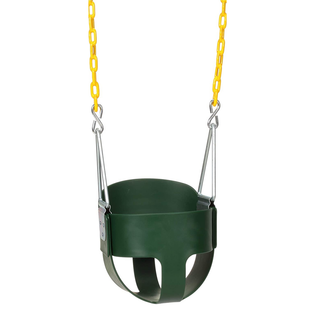 High Back Bucket Swing with Coated Metal Chain