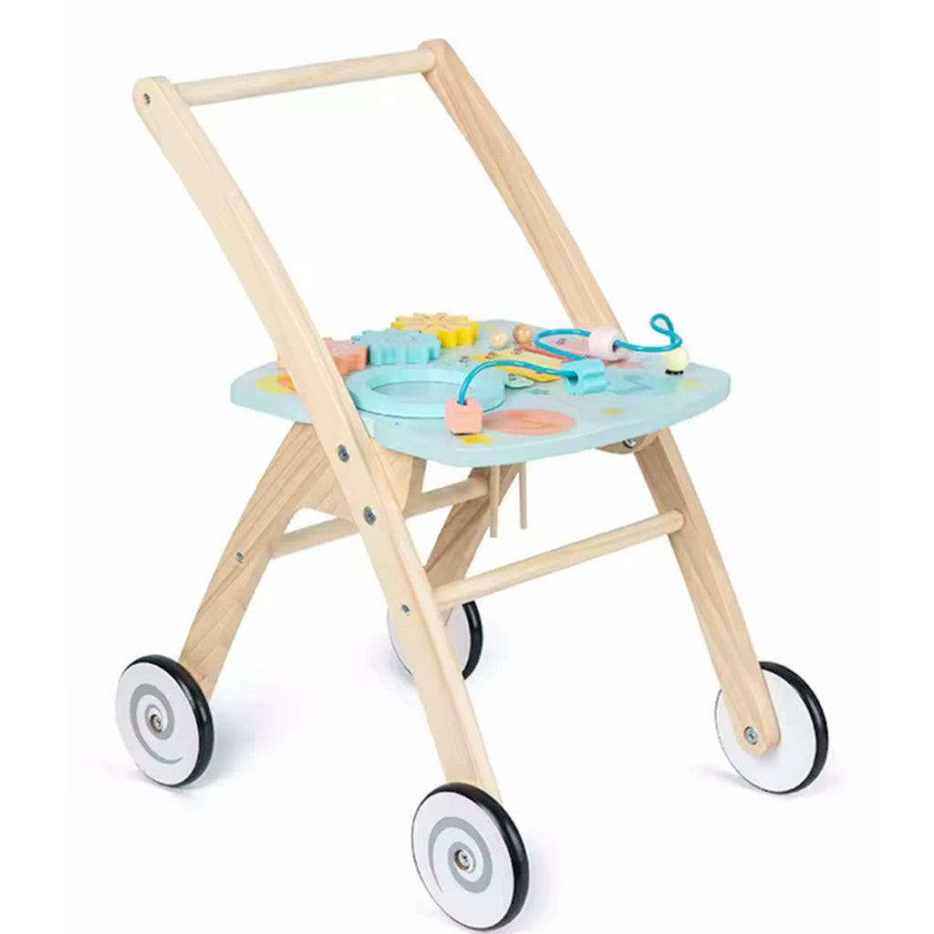 Wooden Baby Push Walker Toy | Shape Blocks | Colorful Beads | Musical Xylophone