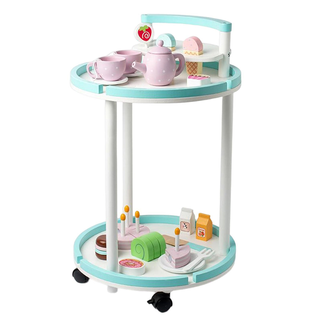 Wooden Tea Trolley Cart | Pretend Play Shopping Toy | Kids Educational Toy