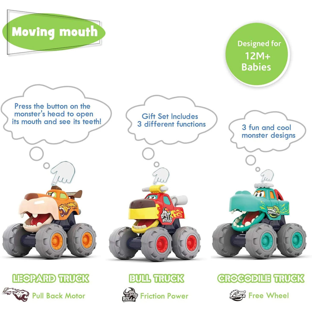 Hola Monster Truck Toys with Free Wheels - Pack of 3 Online in
