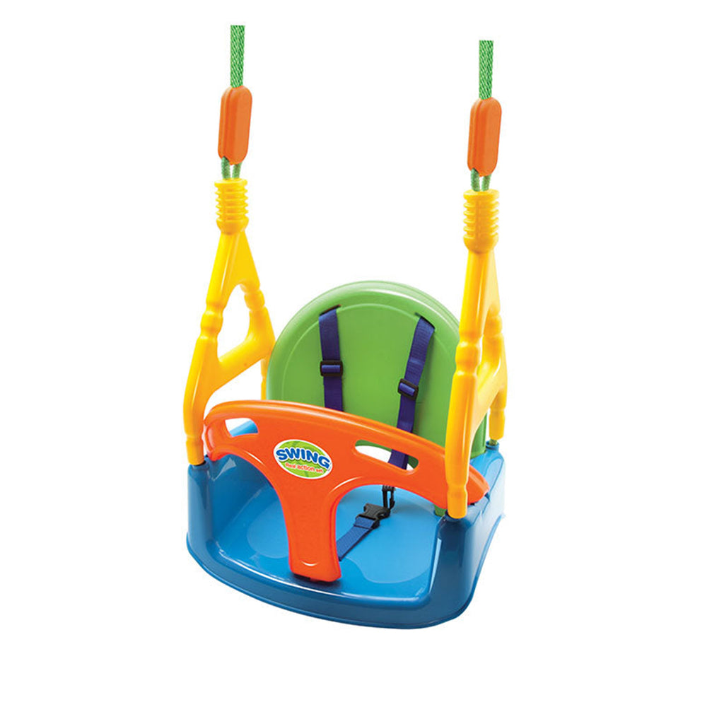 King Sport Real Action Swing Set | Infant & Toddler Swing | Indoor & Outdoor | Blue, Green, Orange - Snug N Play