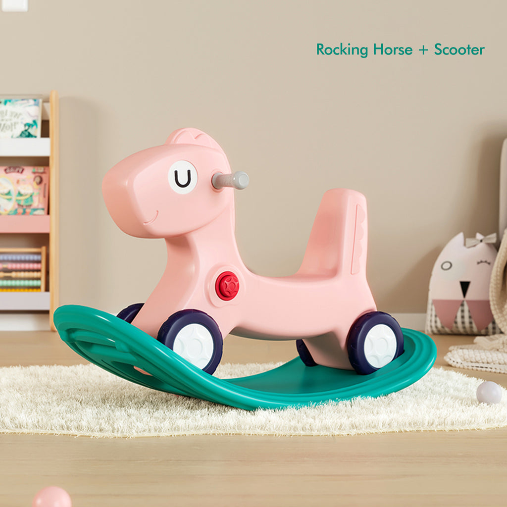 3 in 1 Kids Rocking Horse with Ride On Push Car Balance Board in Pakistan Snug N Play