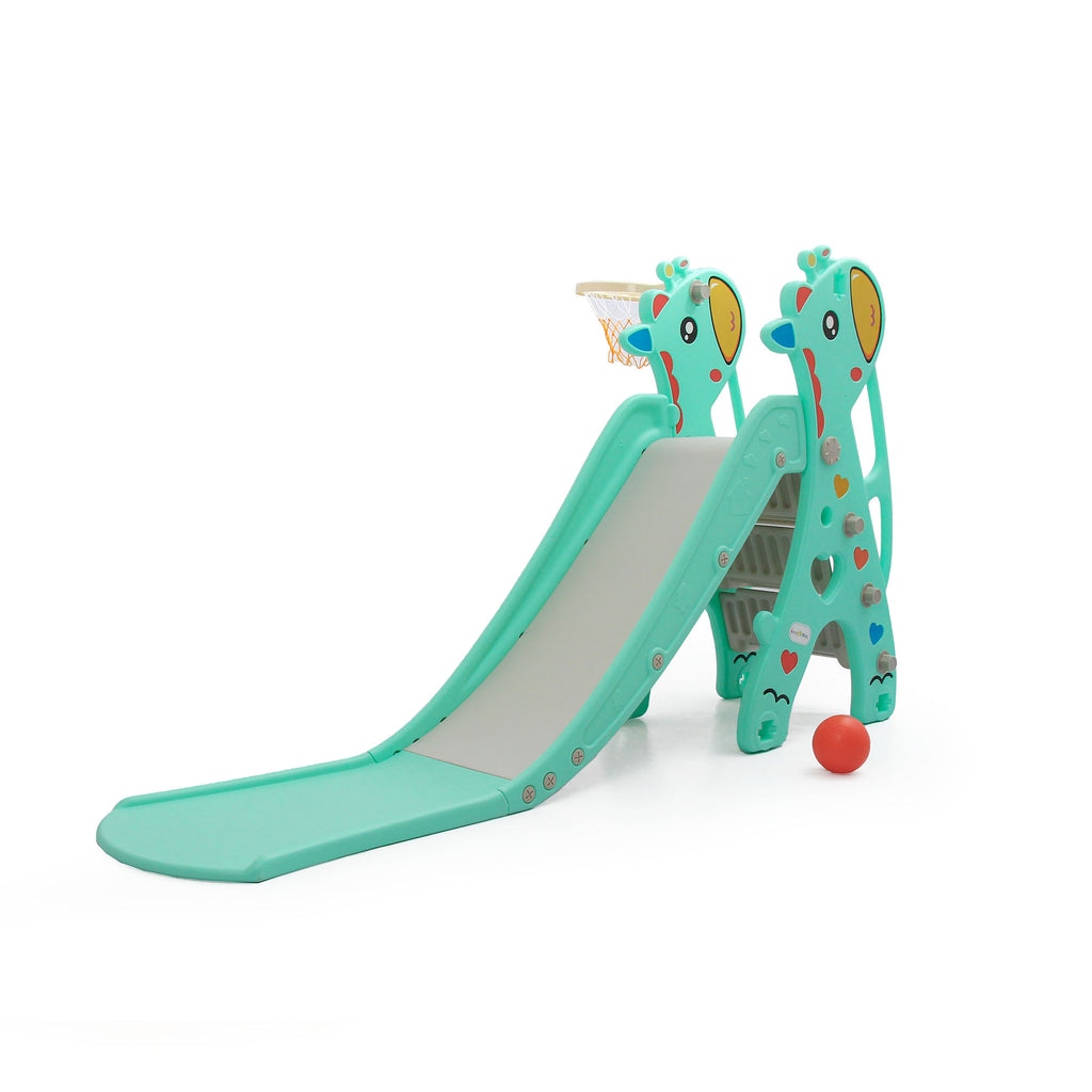 Giraffe Kids Slide with Basketball Hoop | 2 in 1 Baby Slide