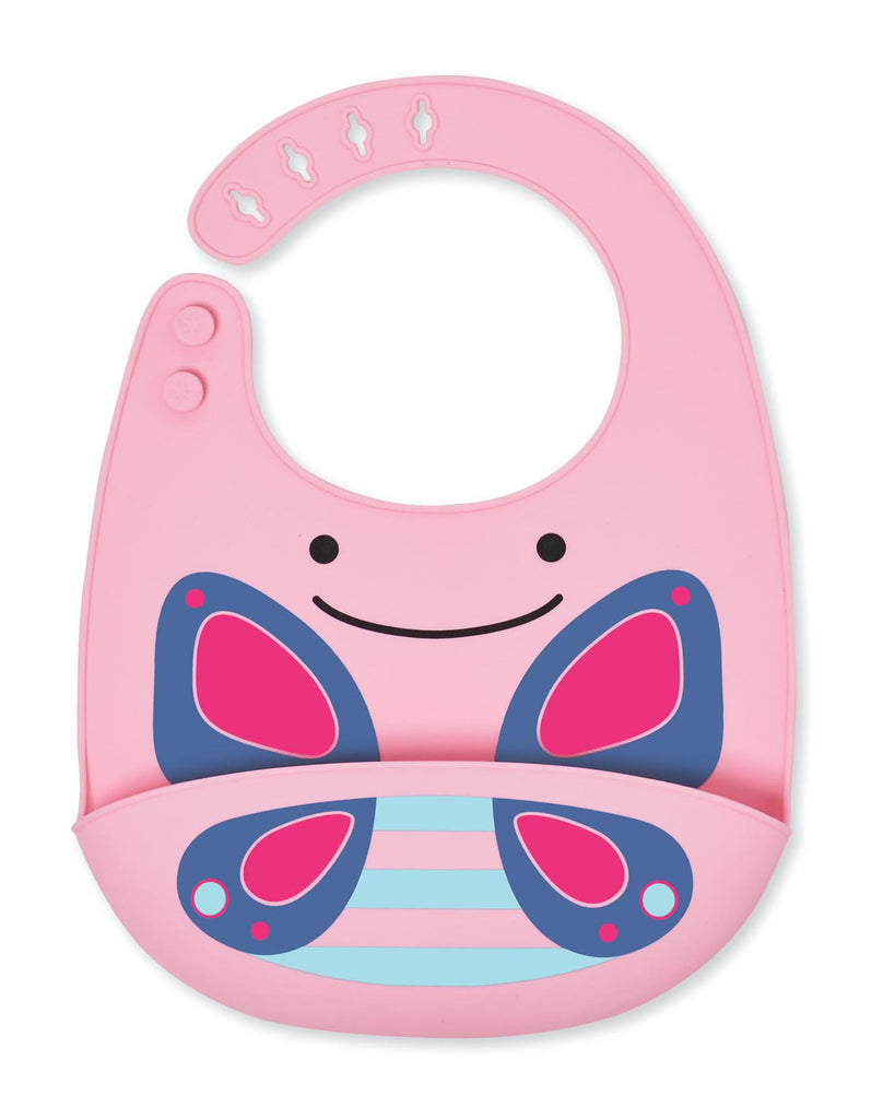 Skip Hop Zoo Fold & Go Silicone Bib - Butterfly